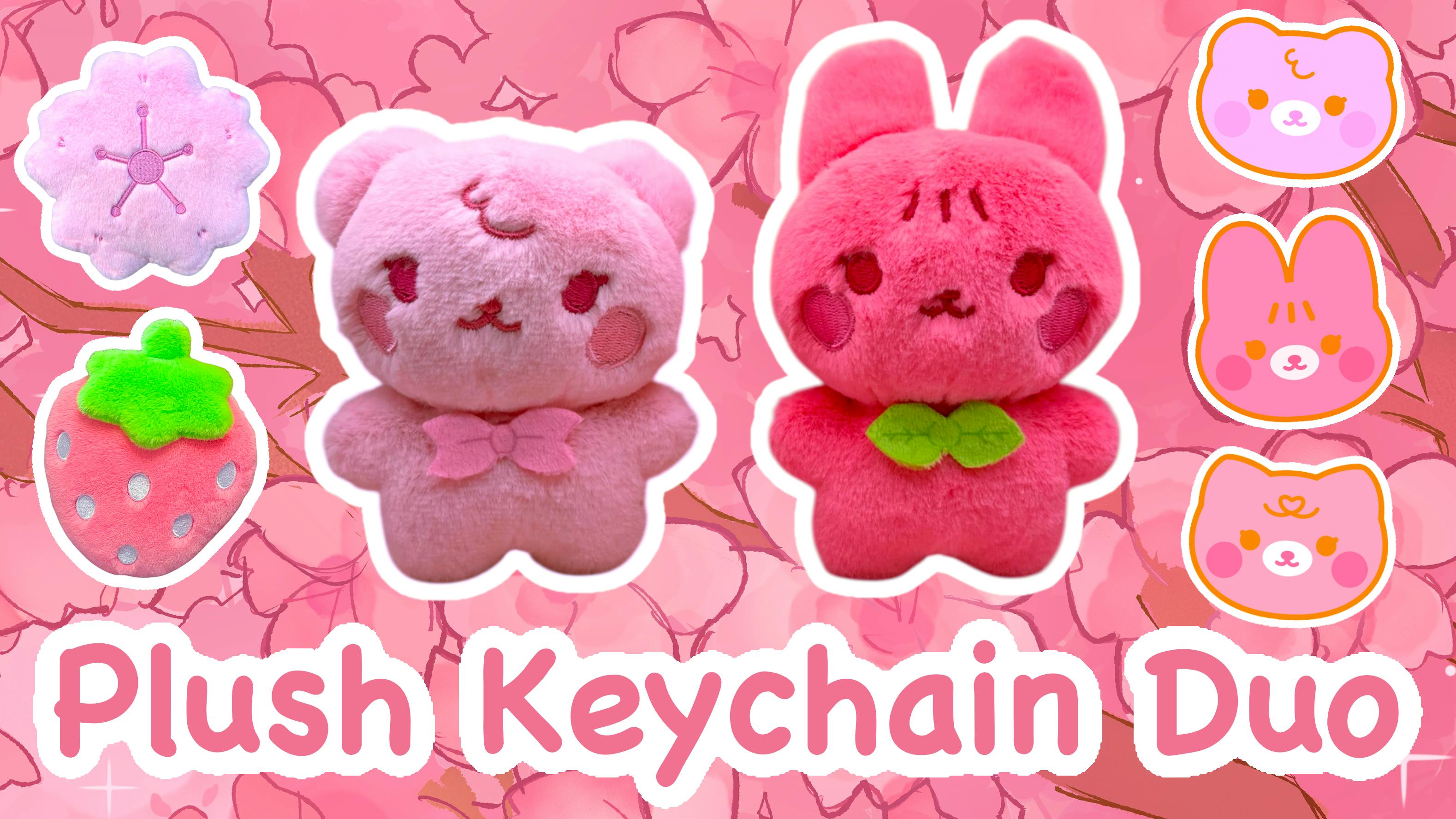 Sakura Bear & Ichigo Rabbit: plush keychain duo - BackerKit
