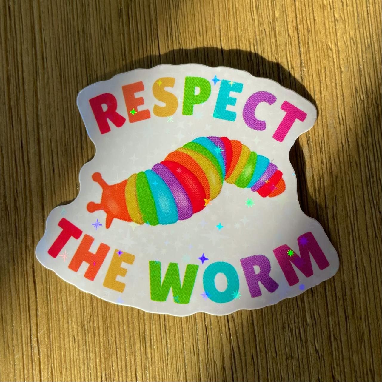 Respect the Worm Holographic Sticker