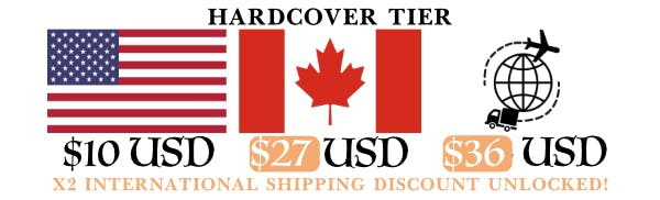  Shipping rate estimates for ordering all three issues in hardcover. $11 USD for America, $27 USD for Canada, and $36 USD for the rest of the world. 