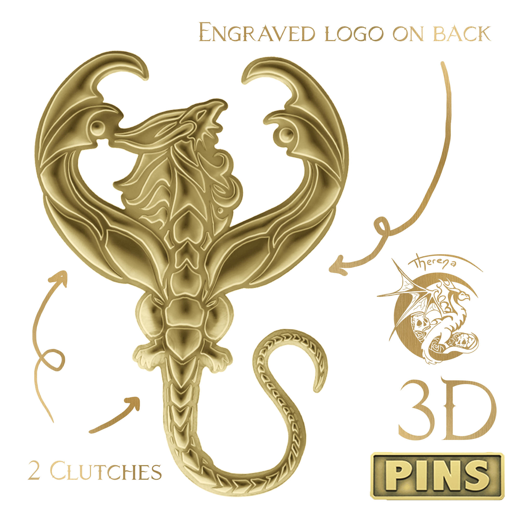 3D Scorpio Dragon pin (ltd ed)