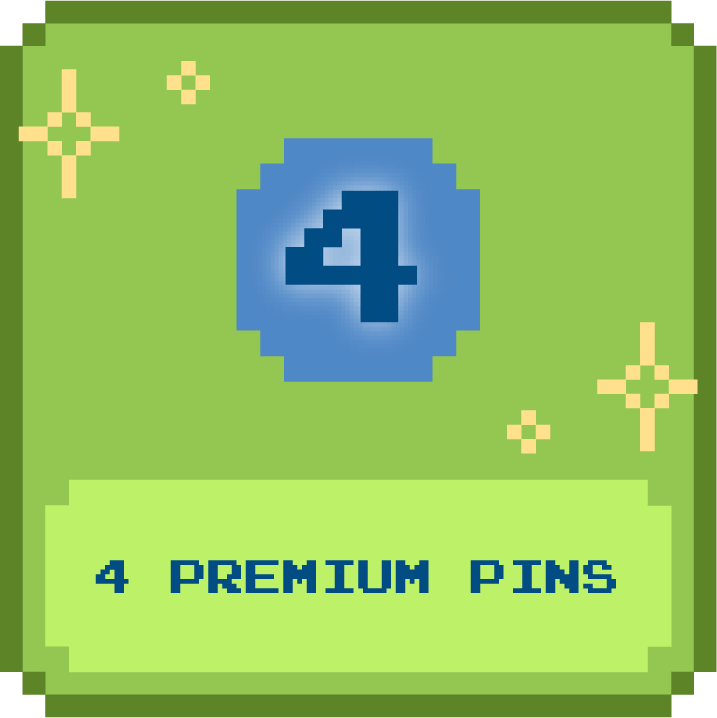 Four Premium Pins