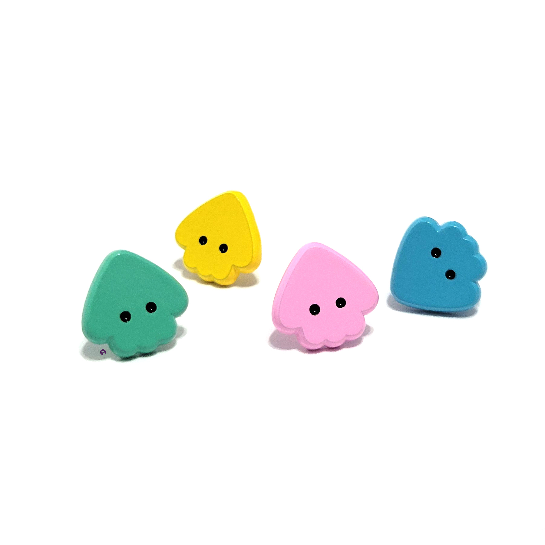 Pin Set - Mini Squid - Dyed Pastel (4 pins)