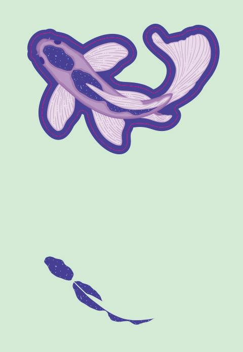 Matte Holo Galaxy Koi Sticker	