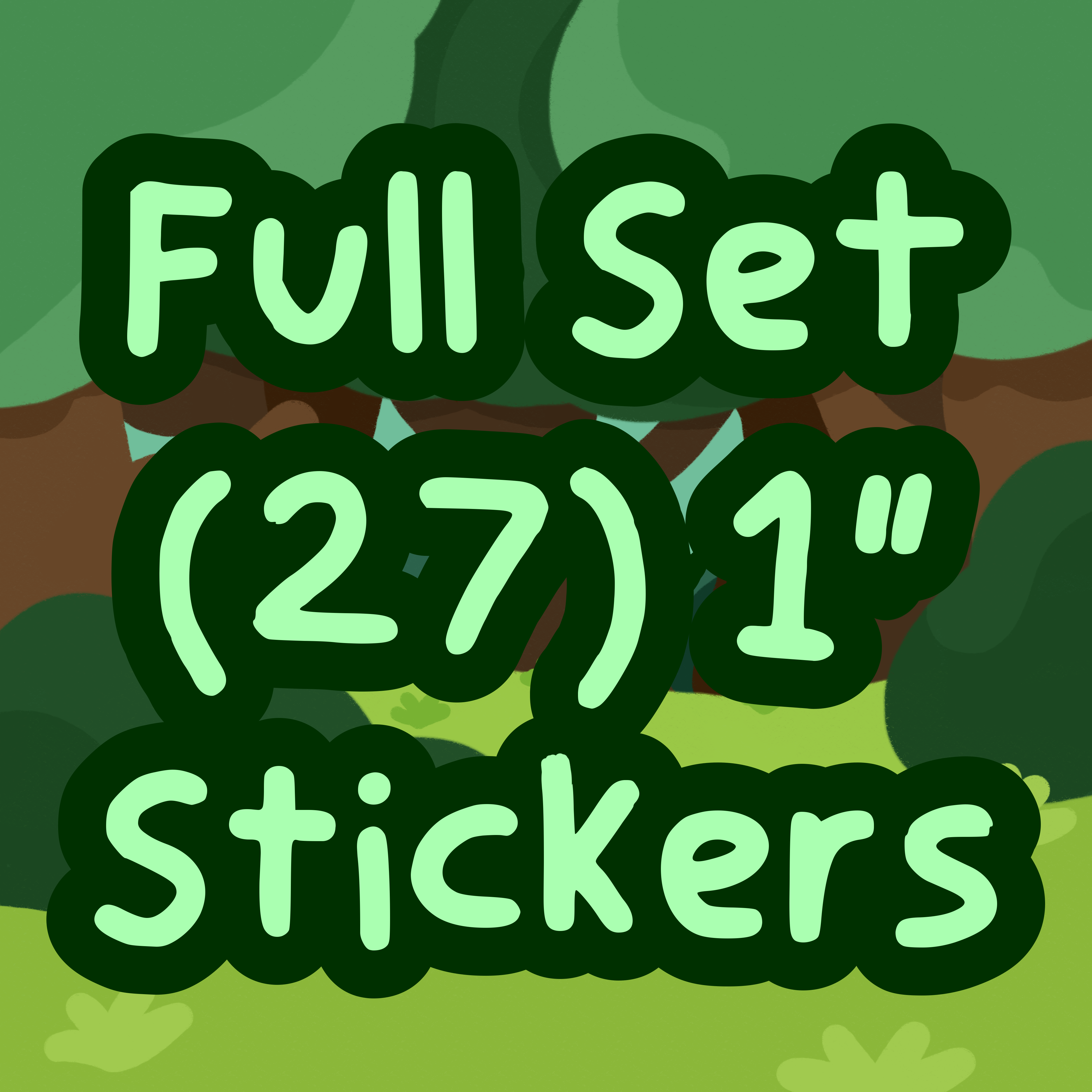 All (27) 1" Bird Stickers