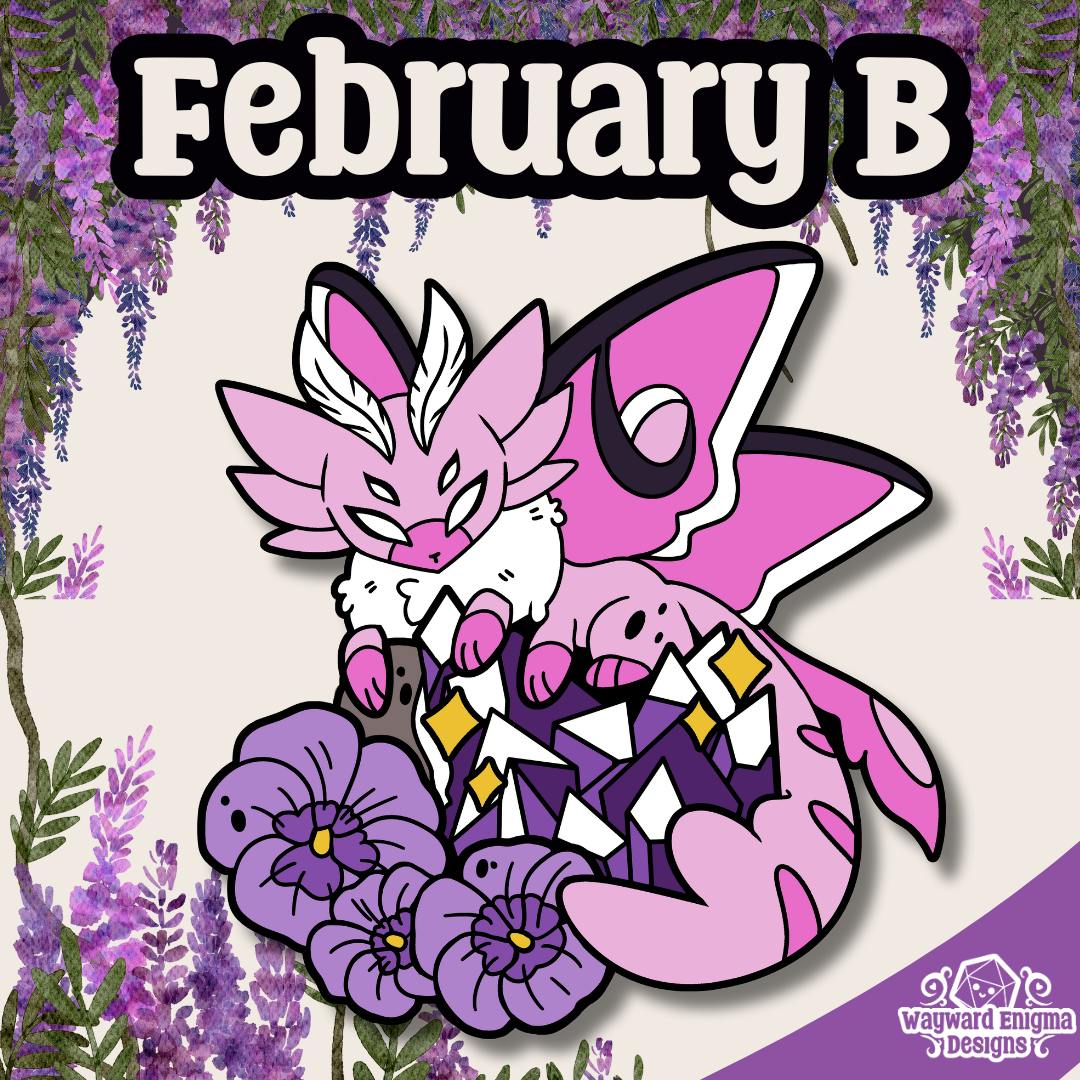 February B - Birthstone Beast Enamel Pin