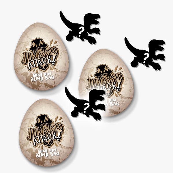 Three (3) Blind Bag Compsognathus Pins