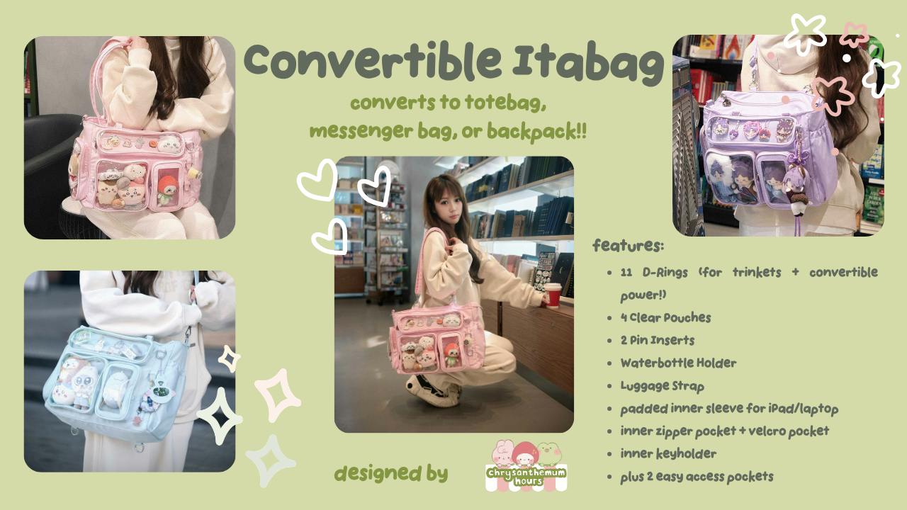 Convertible Itabag - Backpack, Tote, and Messenger Style