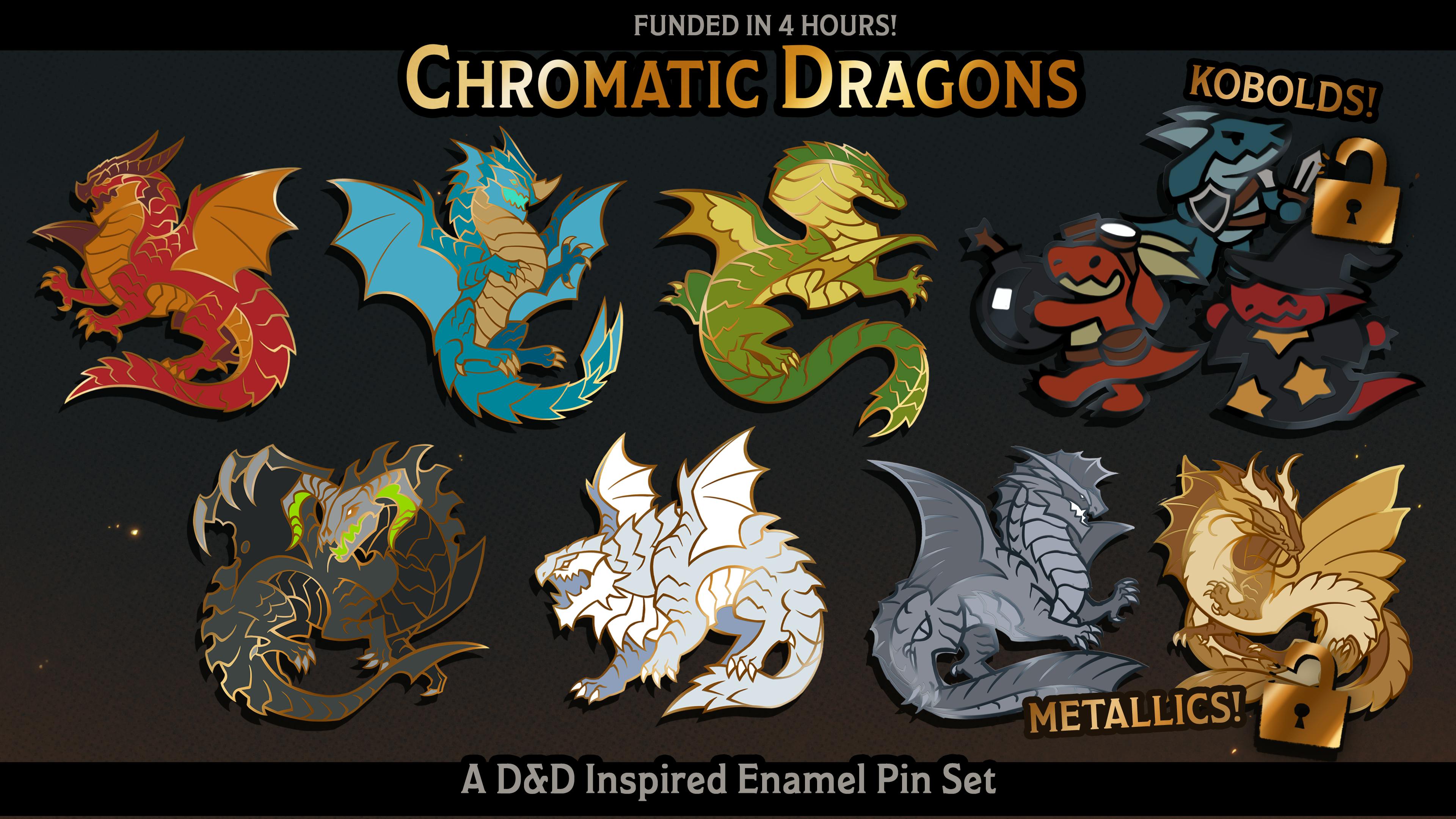 Chromatic Dragons | D&D Enamel Pin Collection