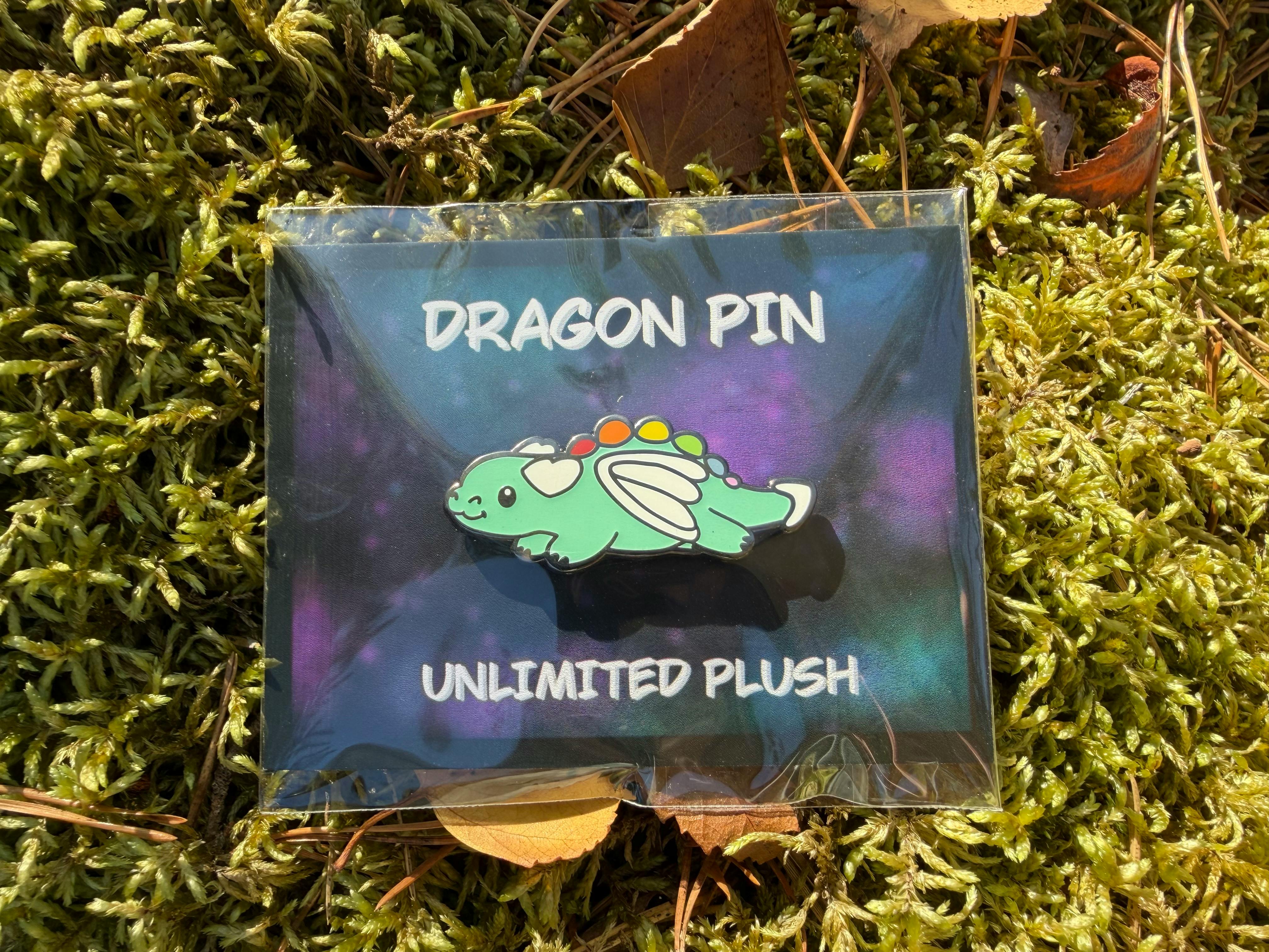 Dragon pin rainbow blue