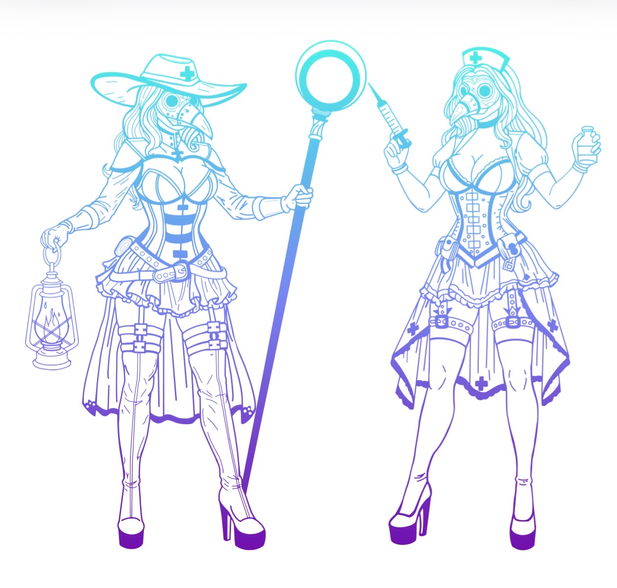 Teal to dark purple