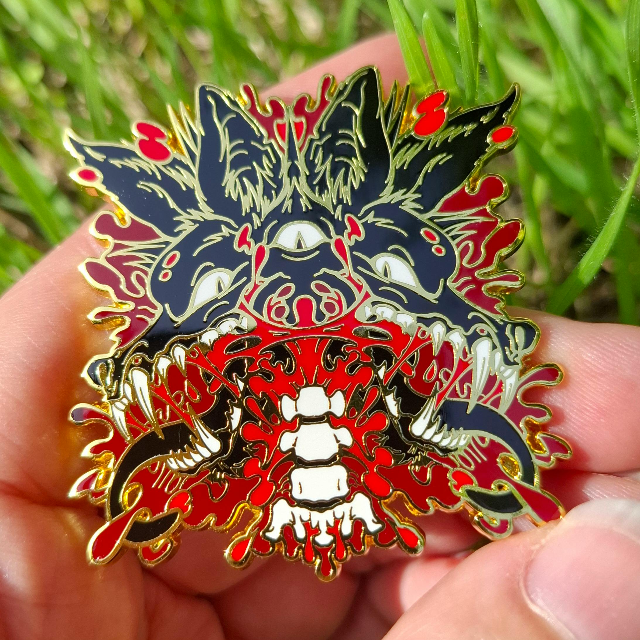 Gold Distorted Chupacabra Pin