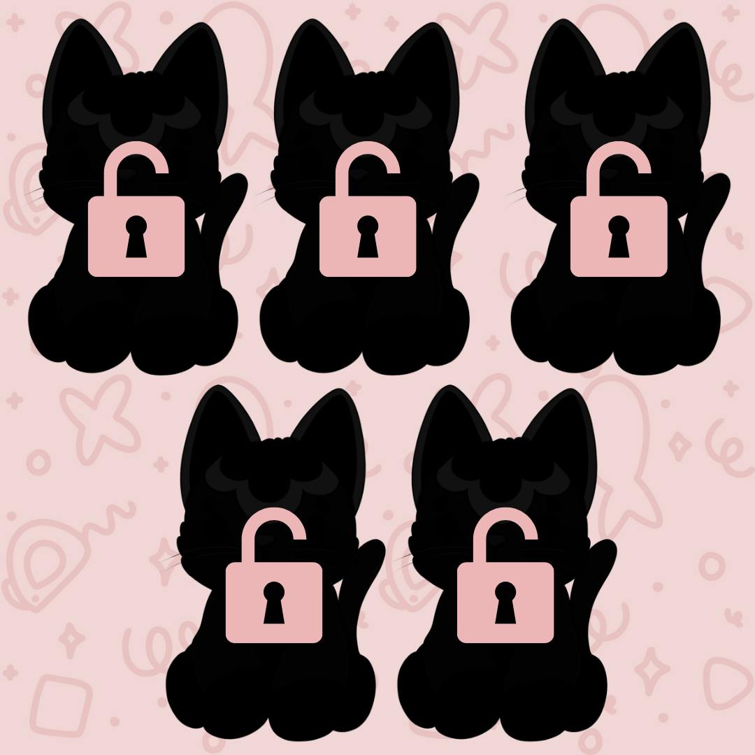 Five Koffee Kitten Plushies