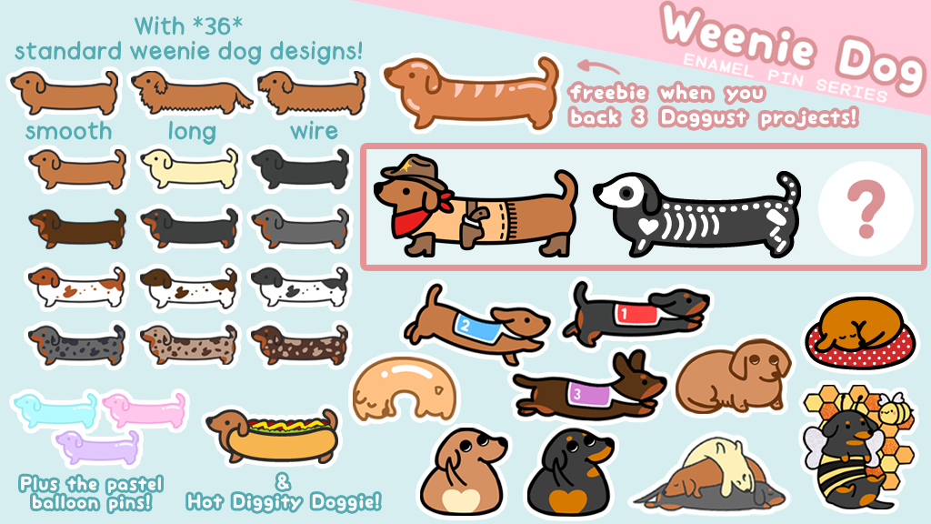 Weenie Dog Pins & Stickers