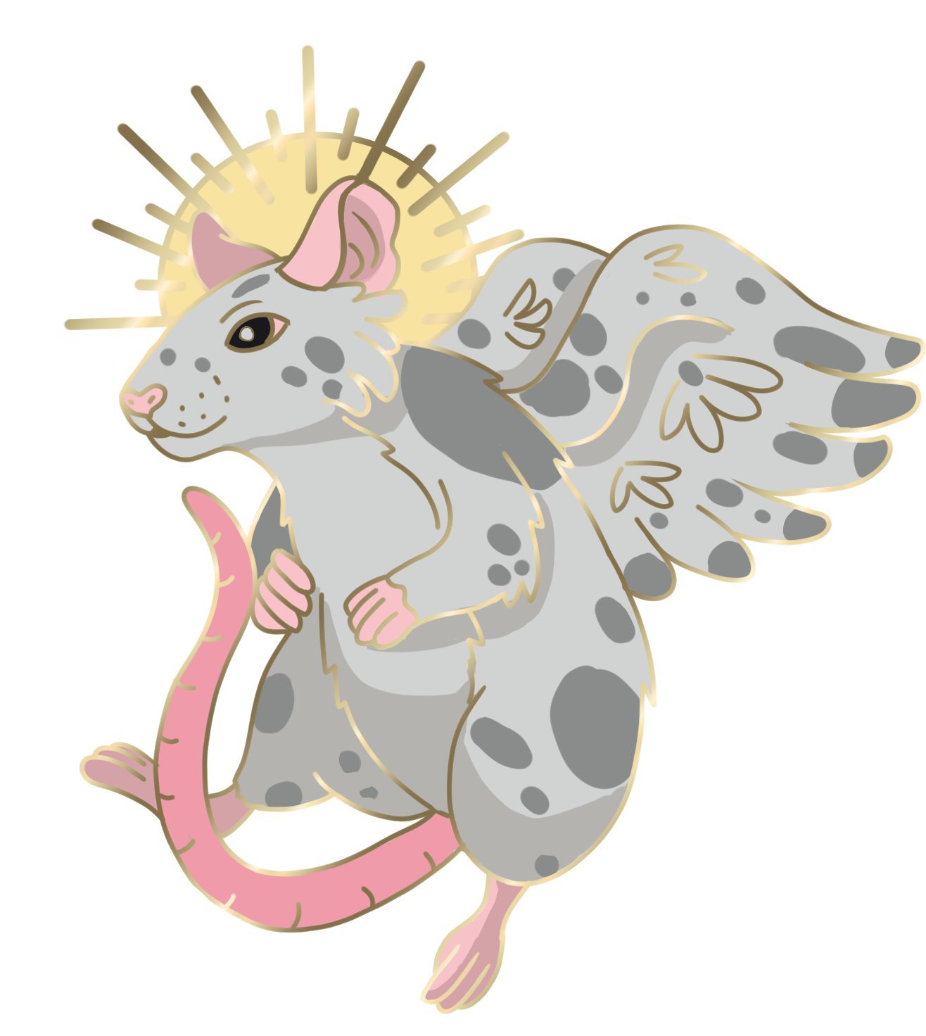 B GRADE - Angel rat pin 