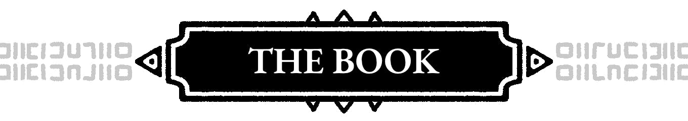 The words, "The Book" surrounded by stylized runes.