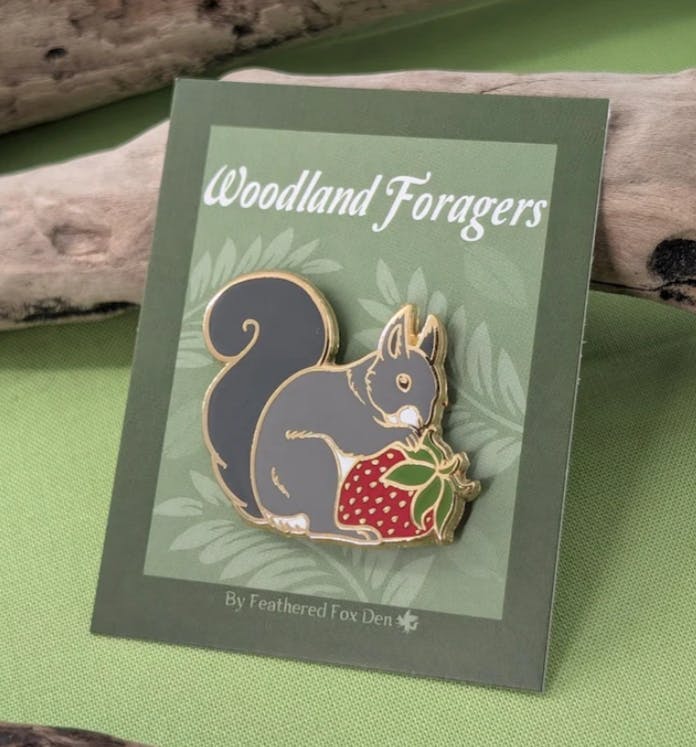 Strawberry Squirrel Pin