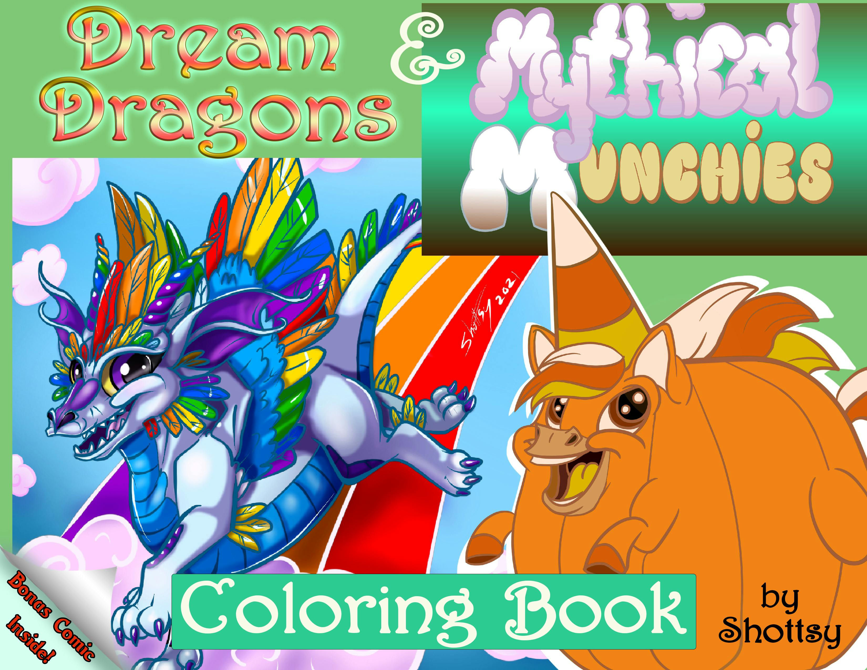 Mythical Munchies & Dream Dragons Coloring Book