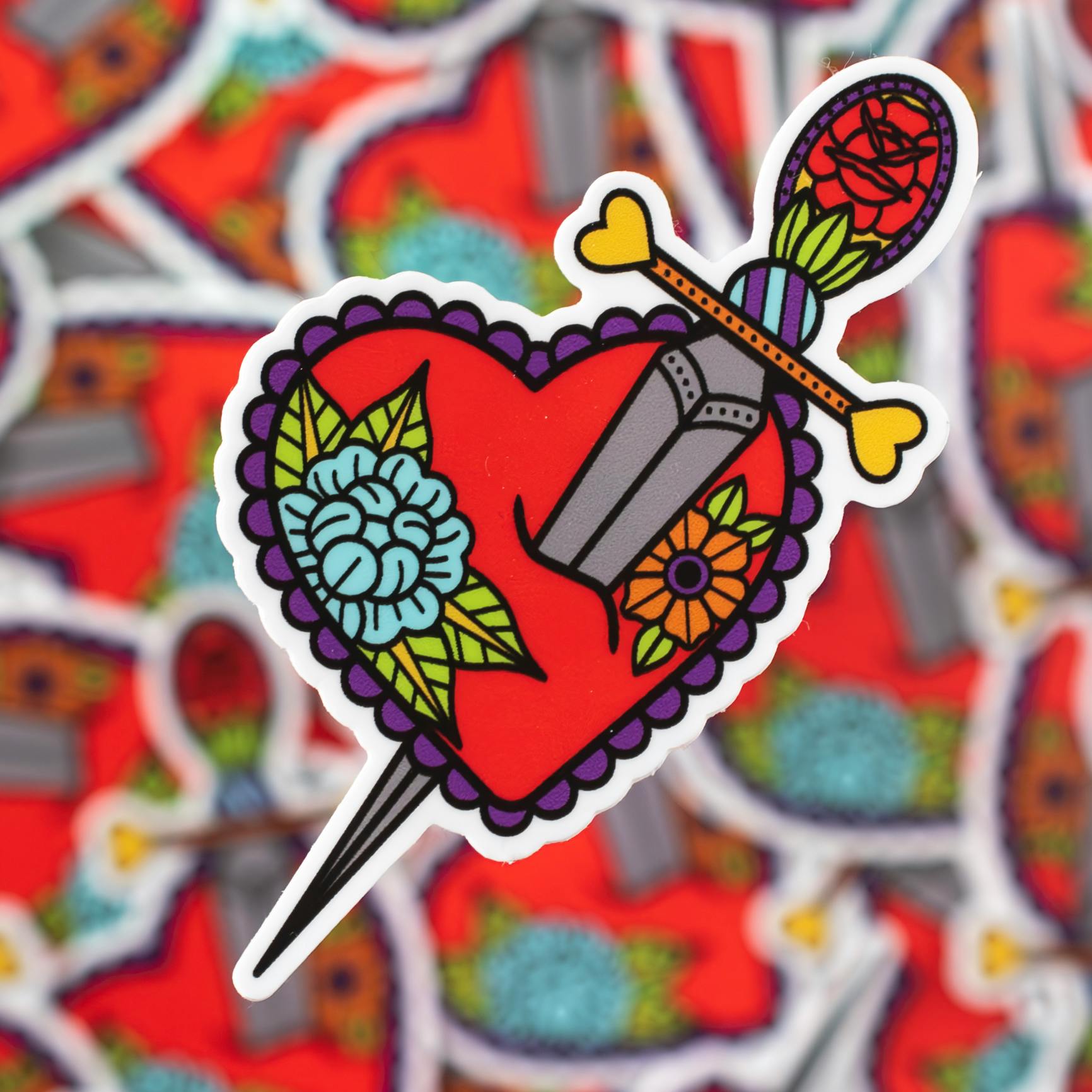 Prider Dagger and Roses Sticker (Overstock*)
