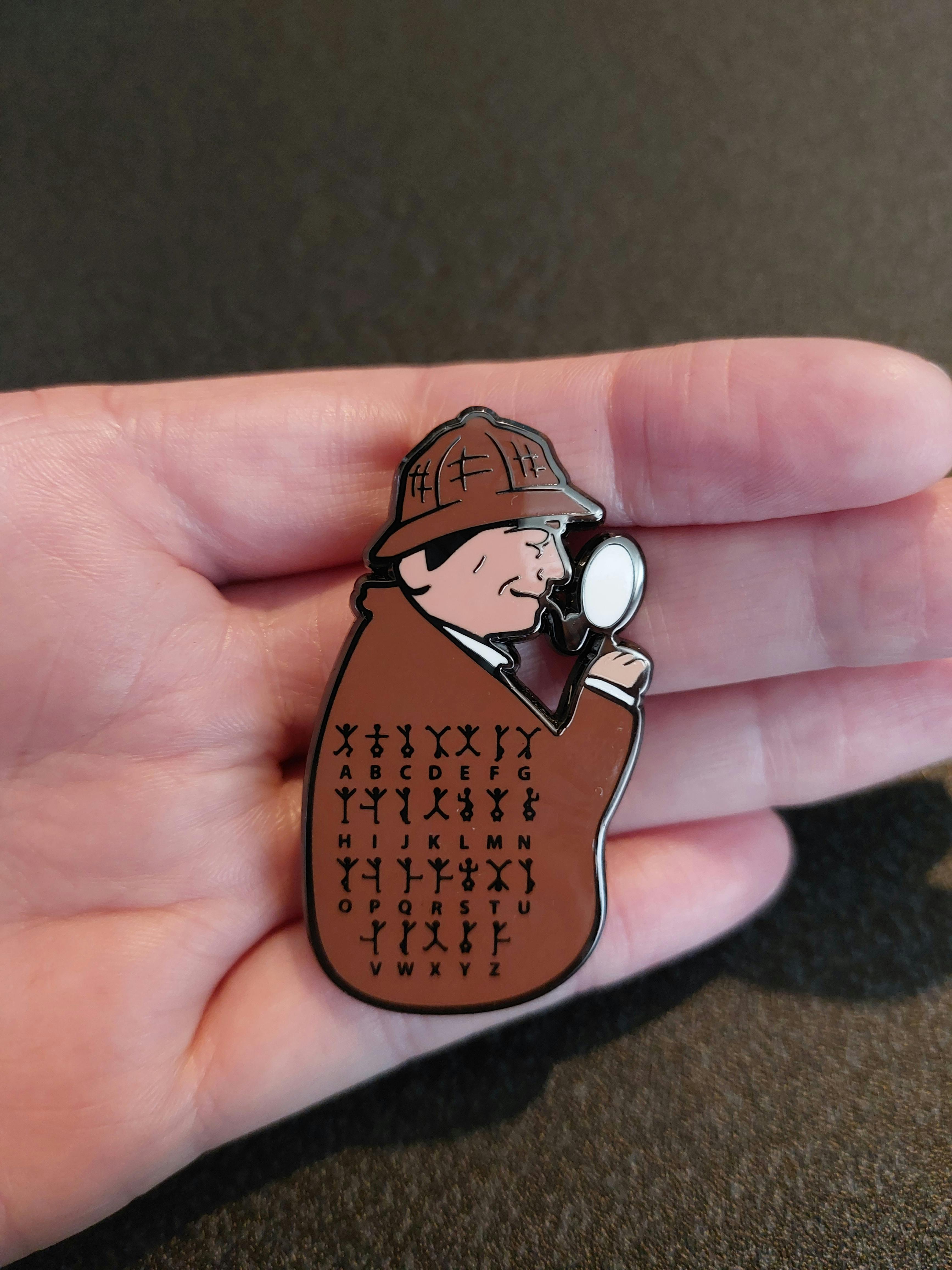 Dancing Men Cipher Enamel Pin