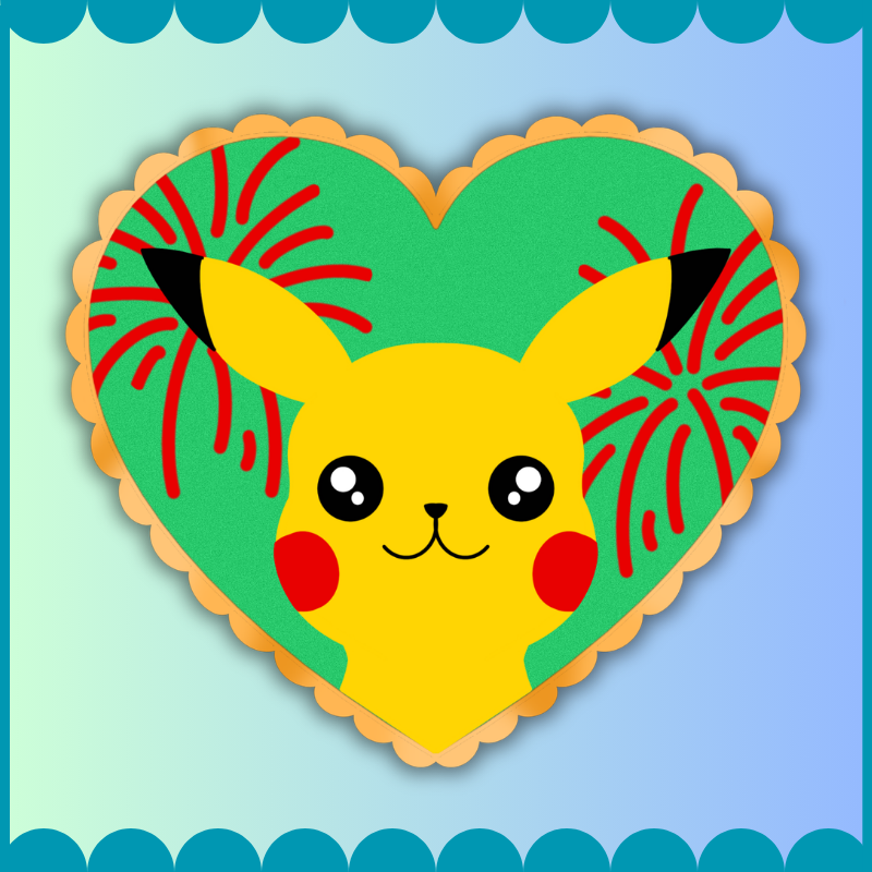 Pika Face Heart Pin