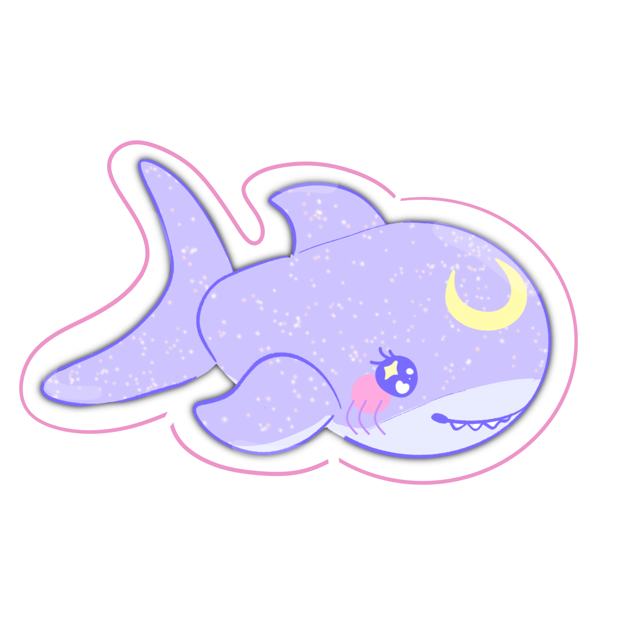 Nebula the shark Holographic Acrylic Pin