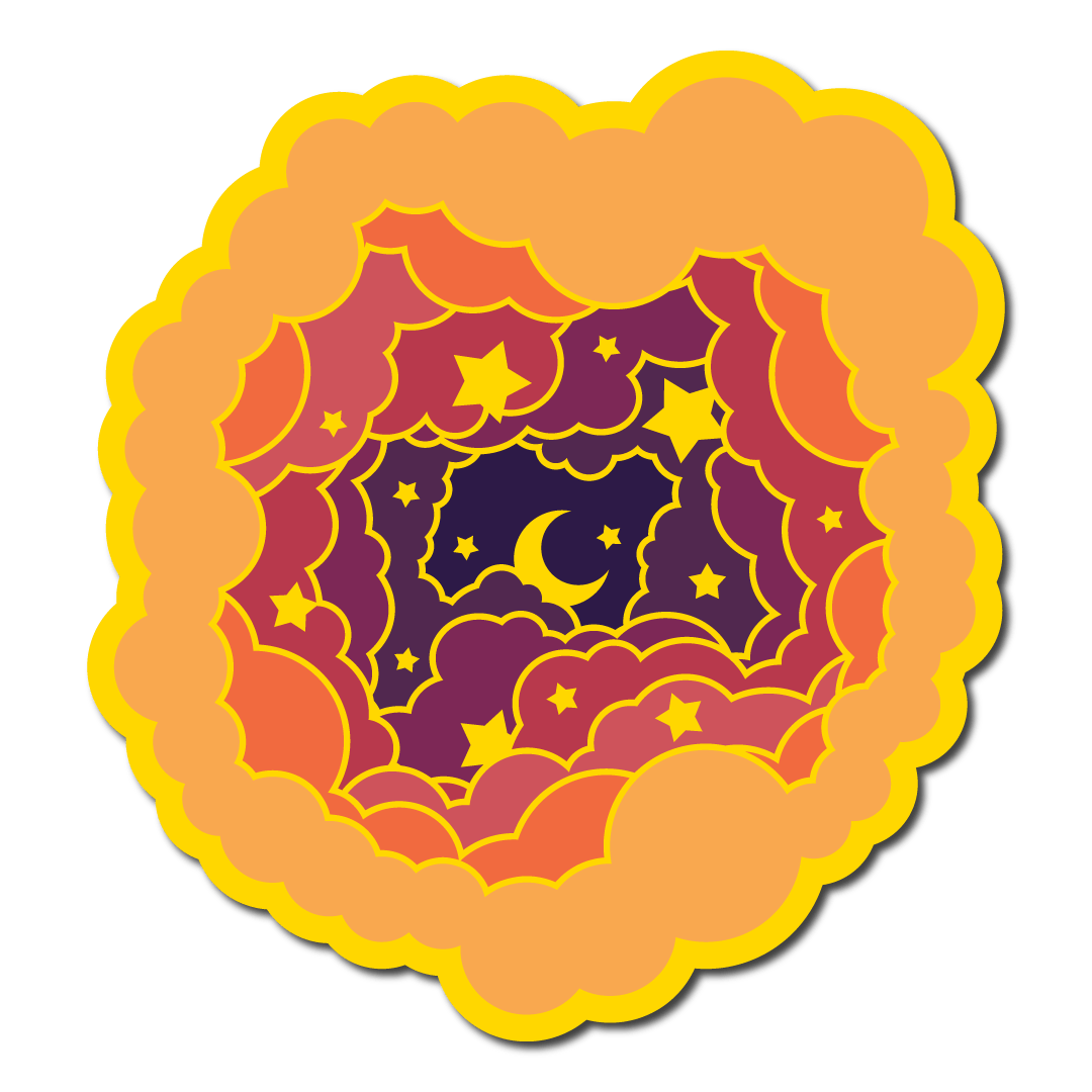 Free 3" Cosmic Cloud Retro sticker to all pledges