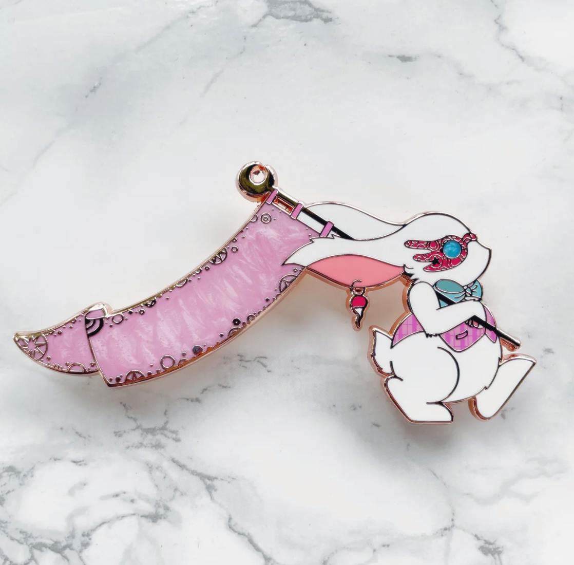 Bunny Flag Enamel Pin