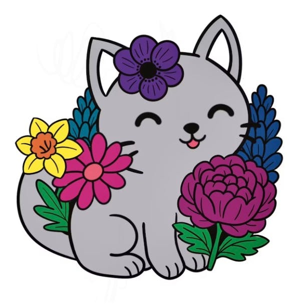 Blossom Kitty Sticker