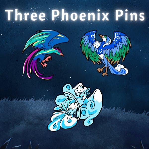 Three Phoenix Pins