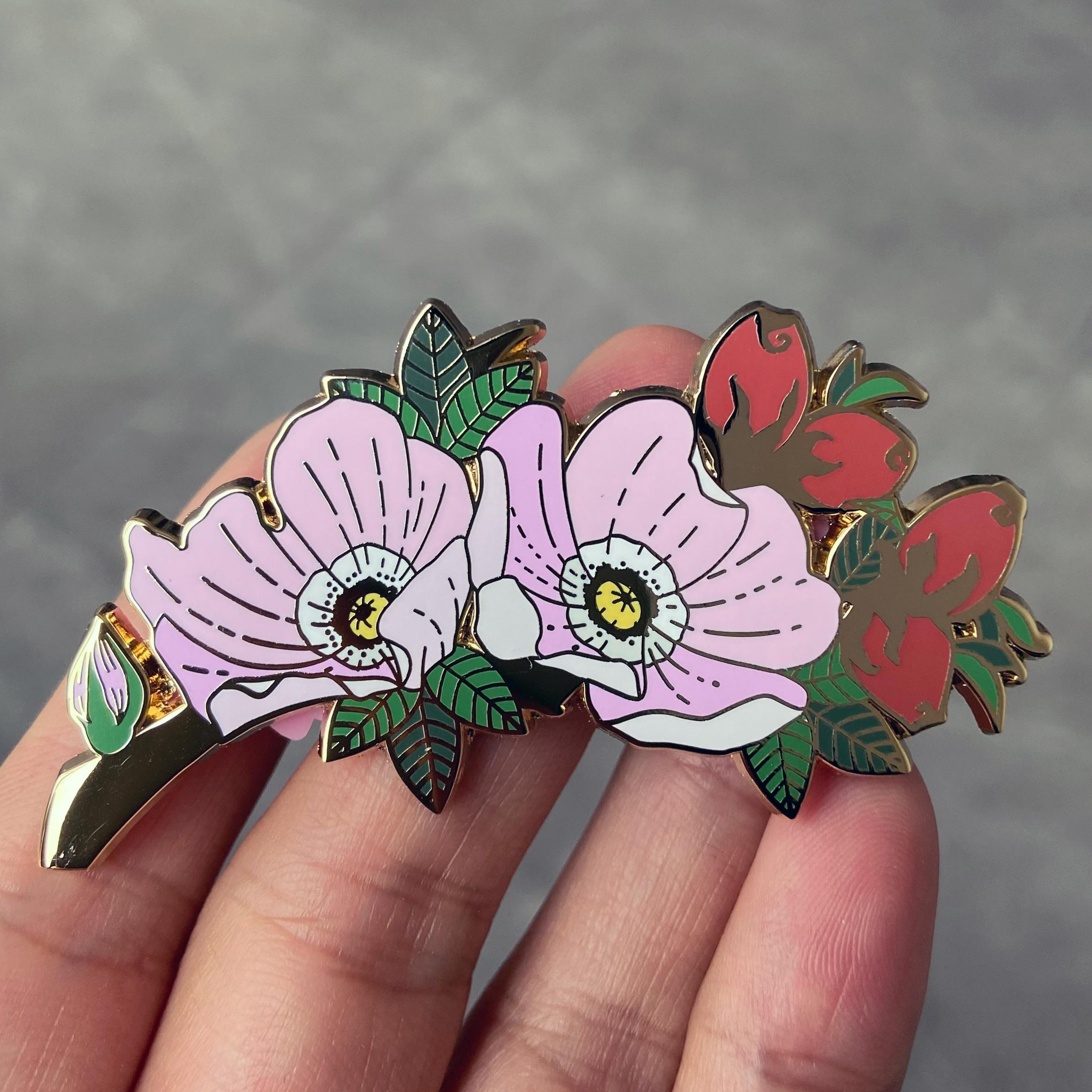 Dog Rose Branch Large Pin	