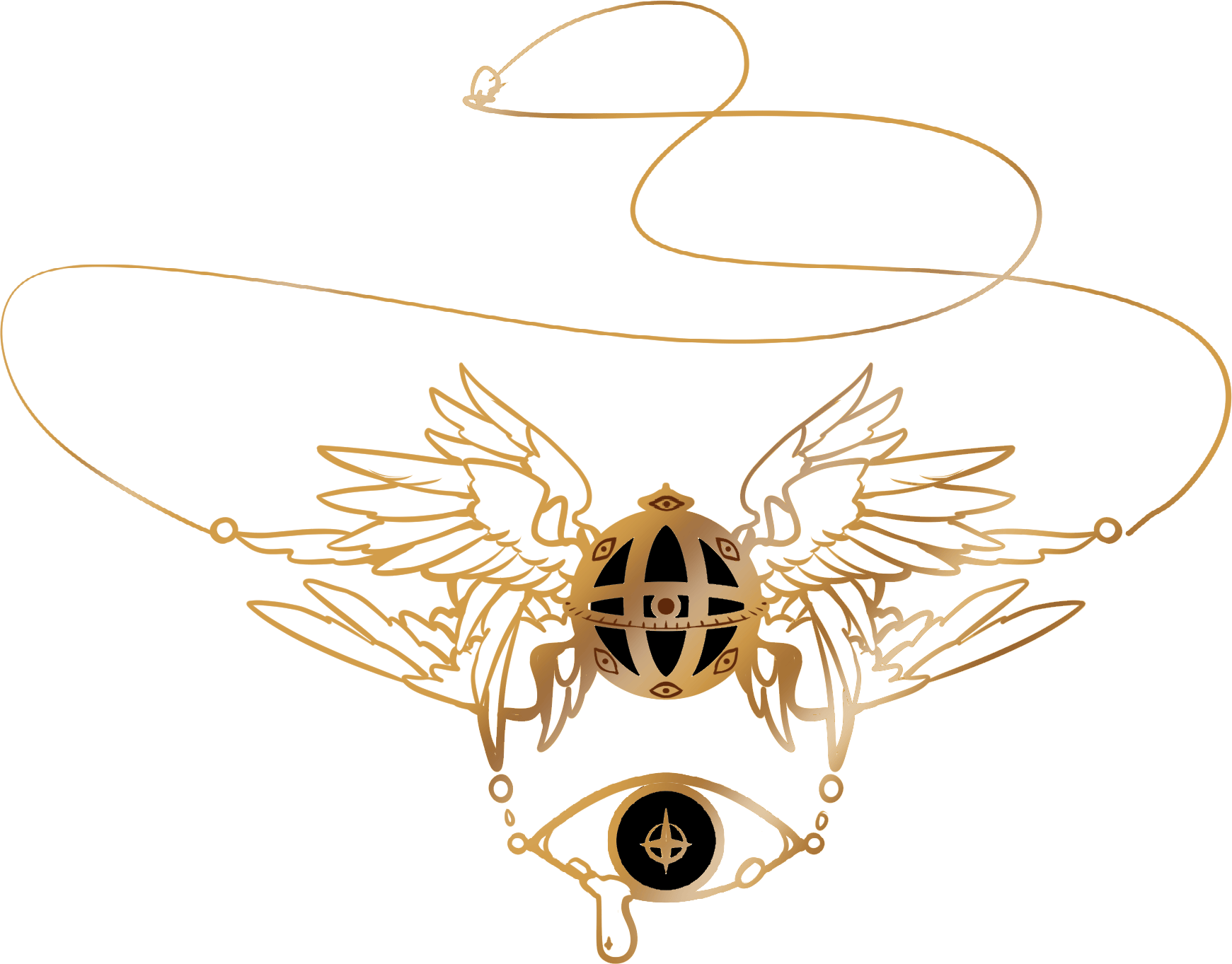 Tear, 2-part necklace with chain 