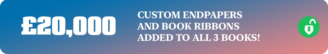 Custom endpapers and book ribbons