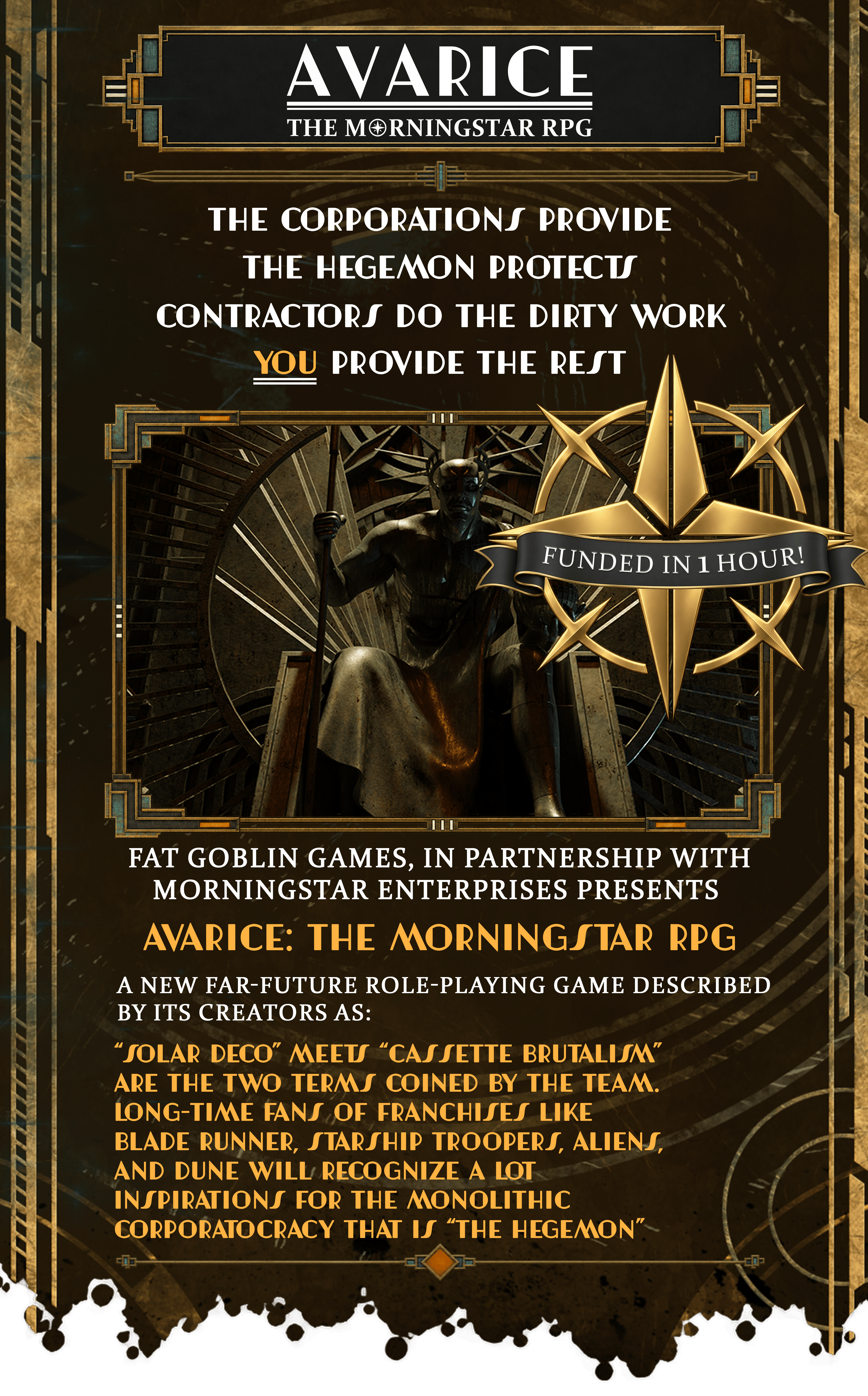 Avarice: The Project Morningstar RPG - BackerKit