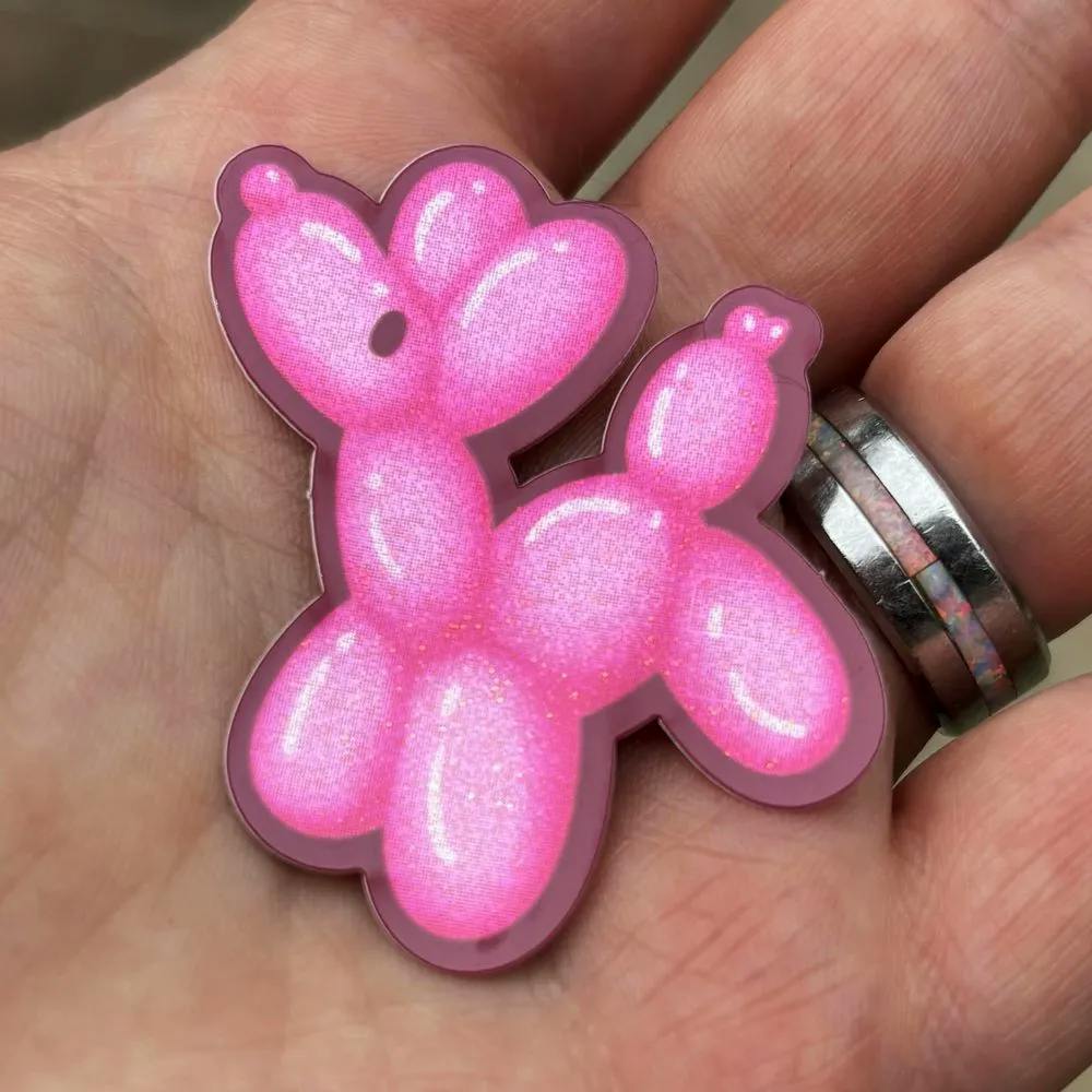 Rainbow Glitter Balloon Dog Sticker