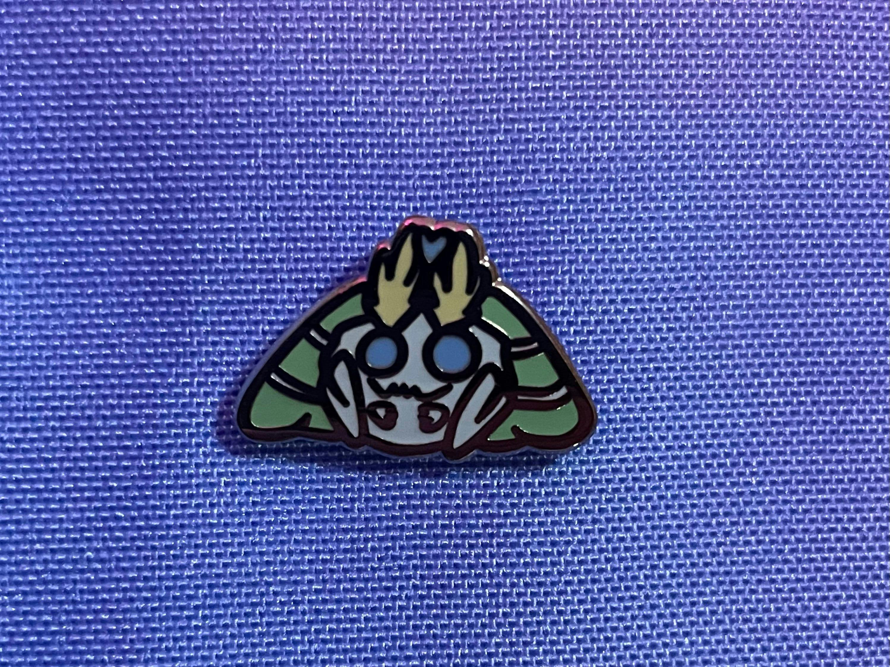 Green Mini mothman hard enamel pins