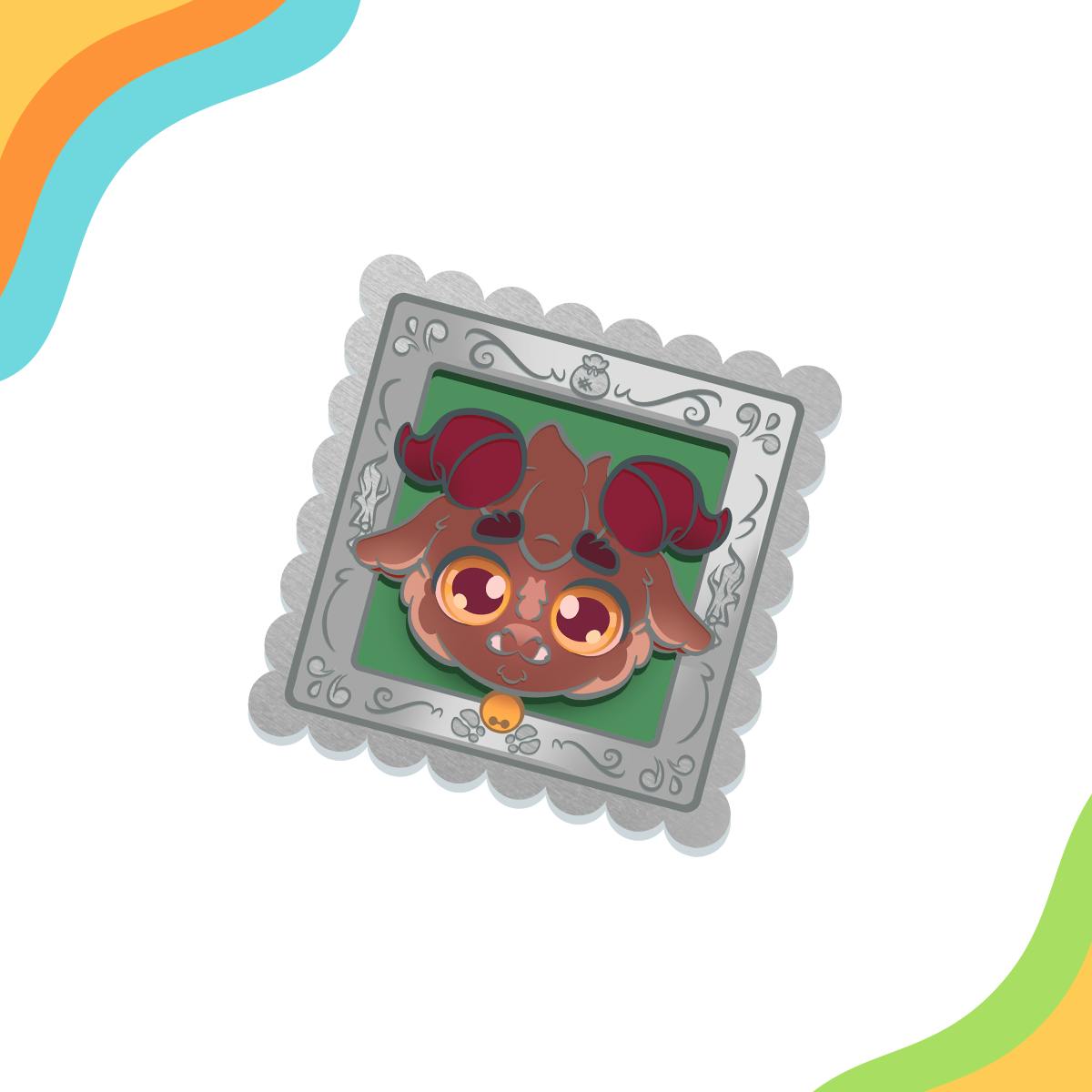 Silver Metal Kidd Krampus Pin