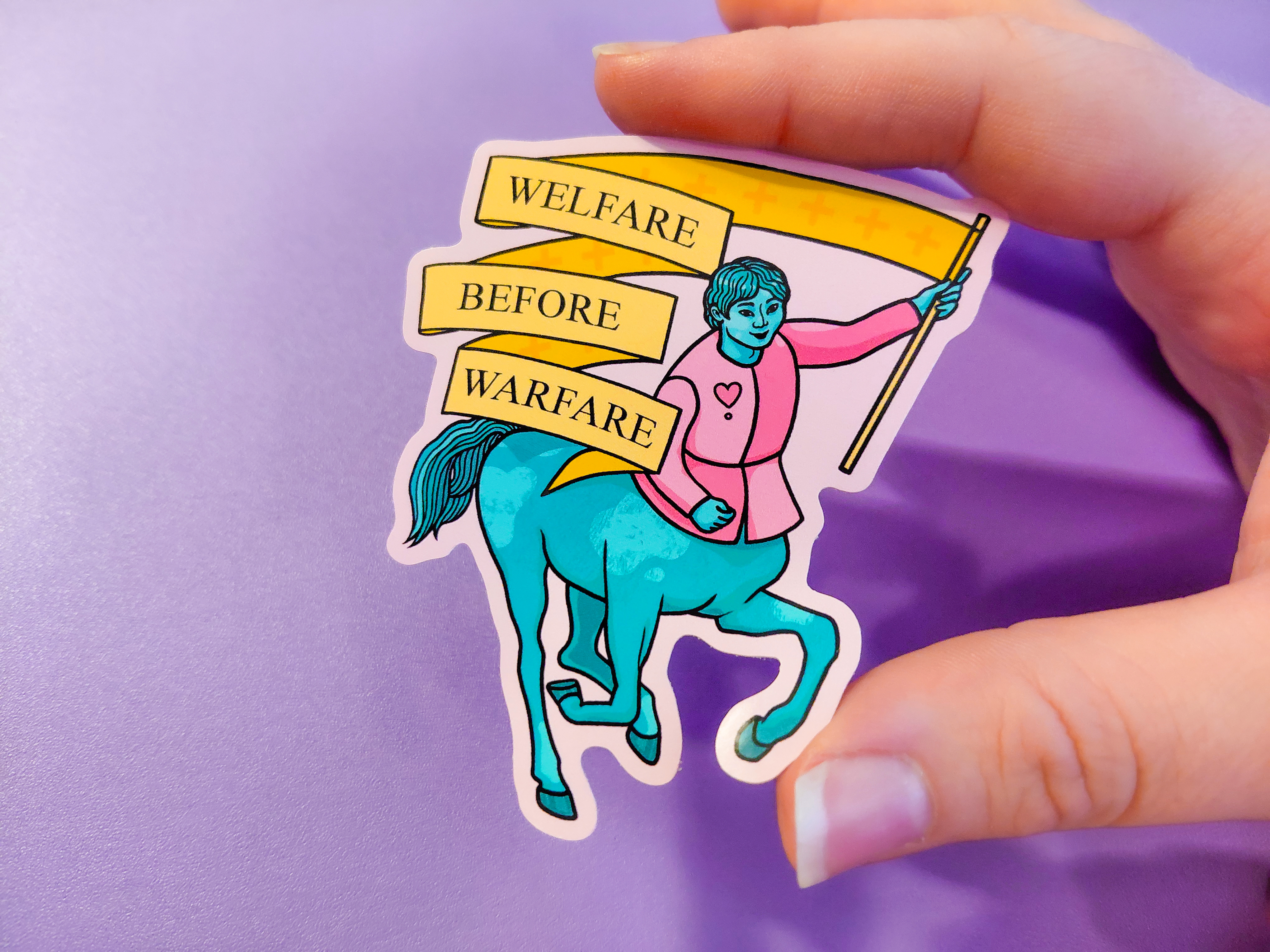 Welfare Before Warfare Sticker