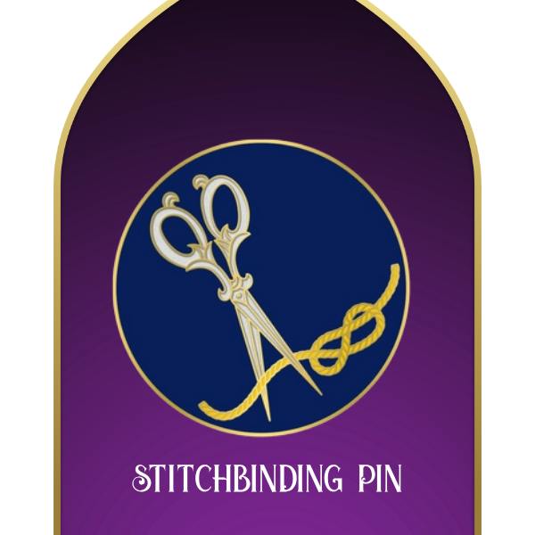Stitchbinding hard enamel pin