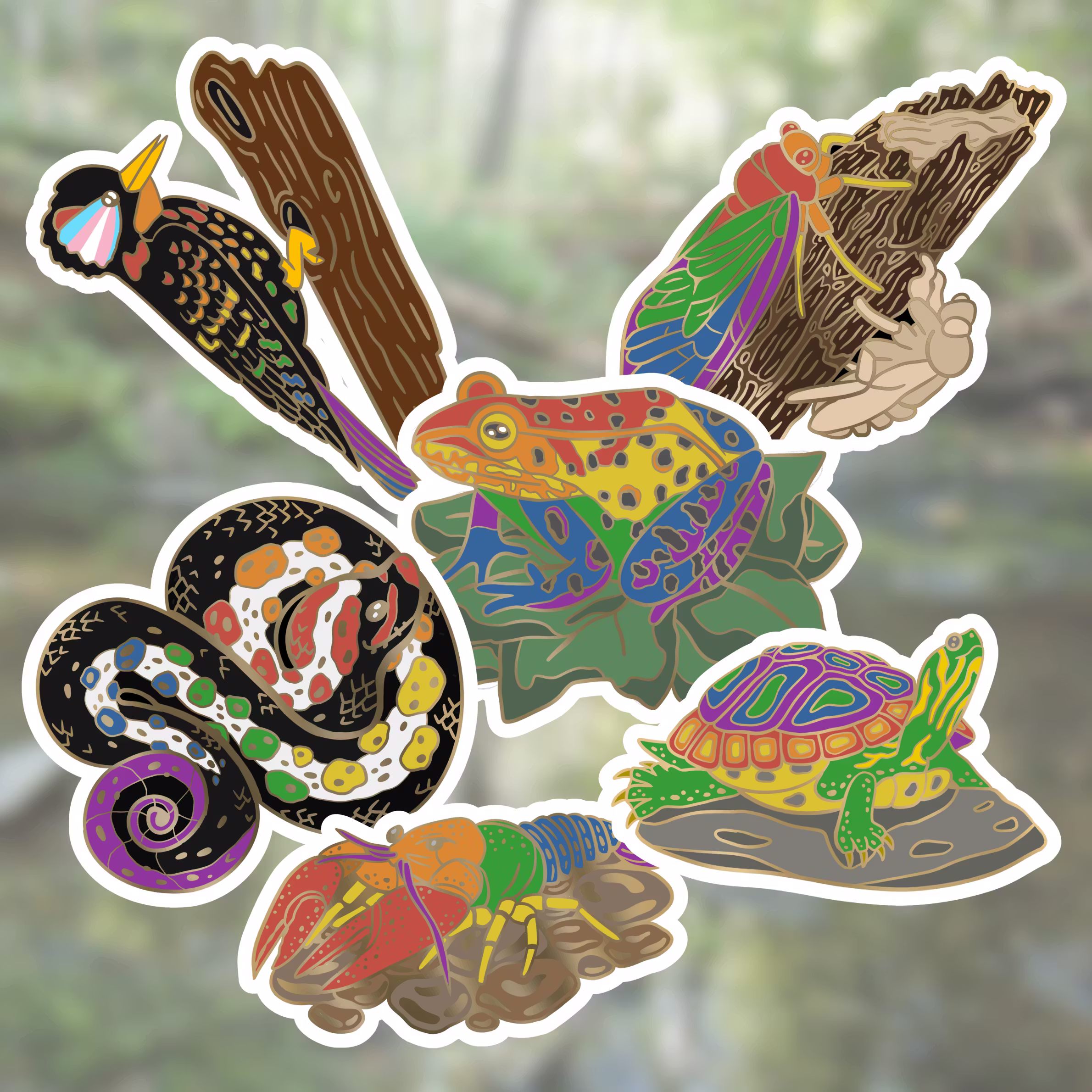 Rainbow Critter Stickers