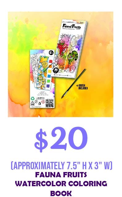 Fauna Fruits Watercolor Coloring Book