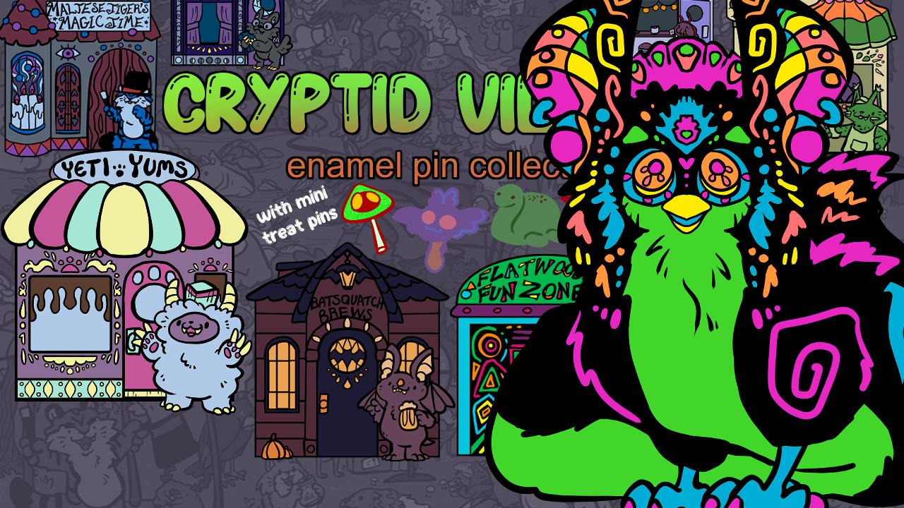 Cryptid Village pins