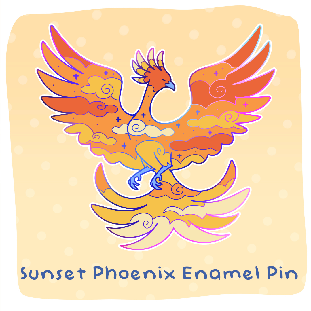 Sunset Phoenix Enamel Pin
