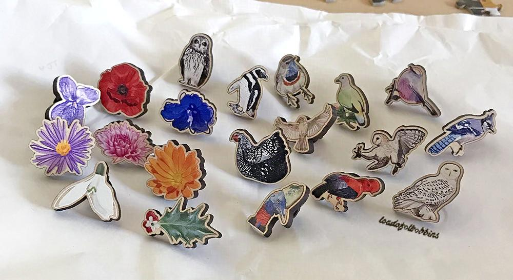 Wooden Nature Mini Pin