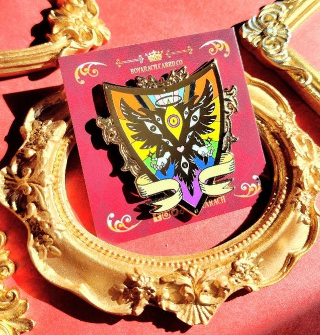 B Grade Progress Pride Angel Heraldry Pin