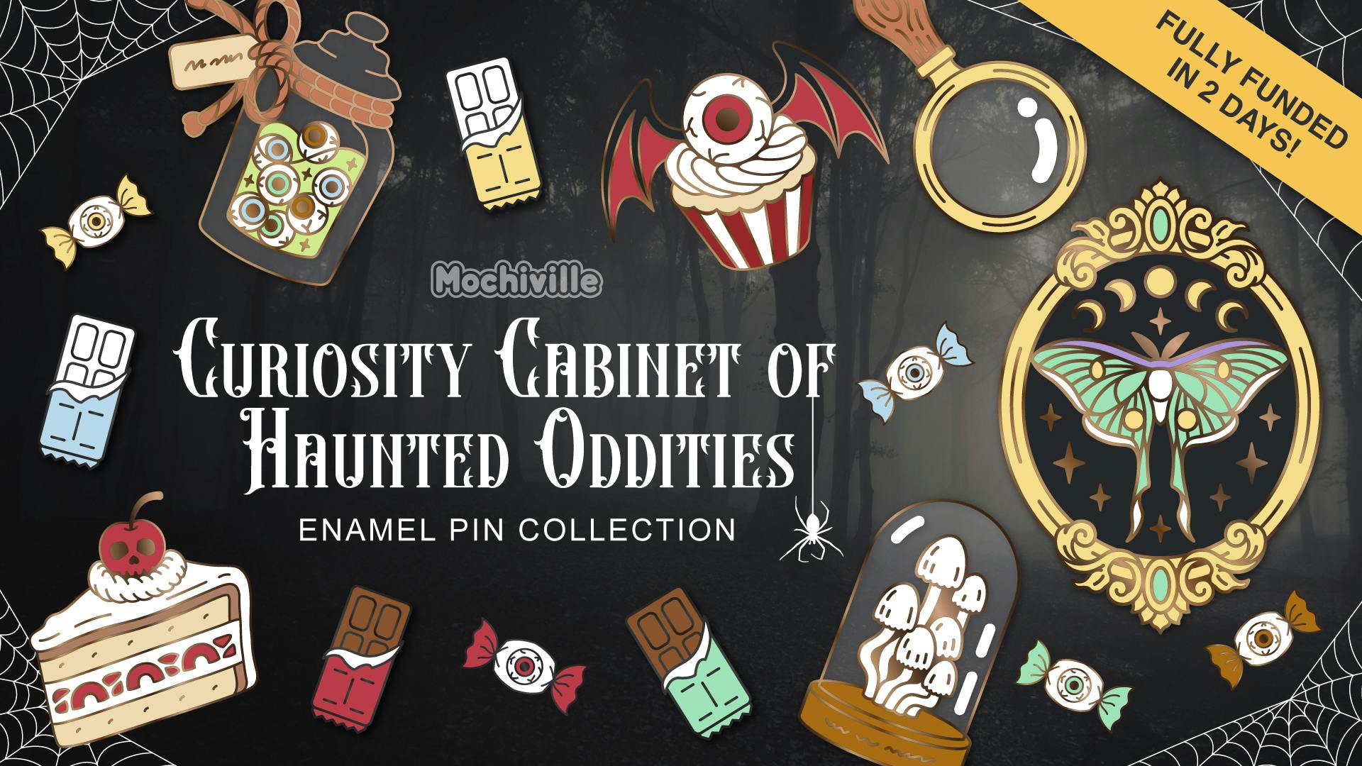 Curiosity Cabinet of Haunted Oddities Enamel Pin Collection