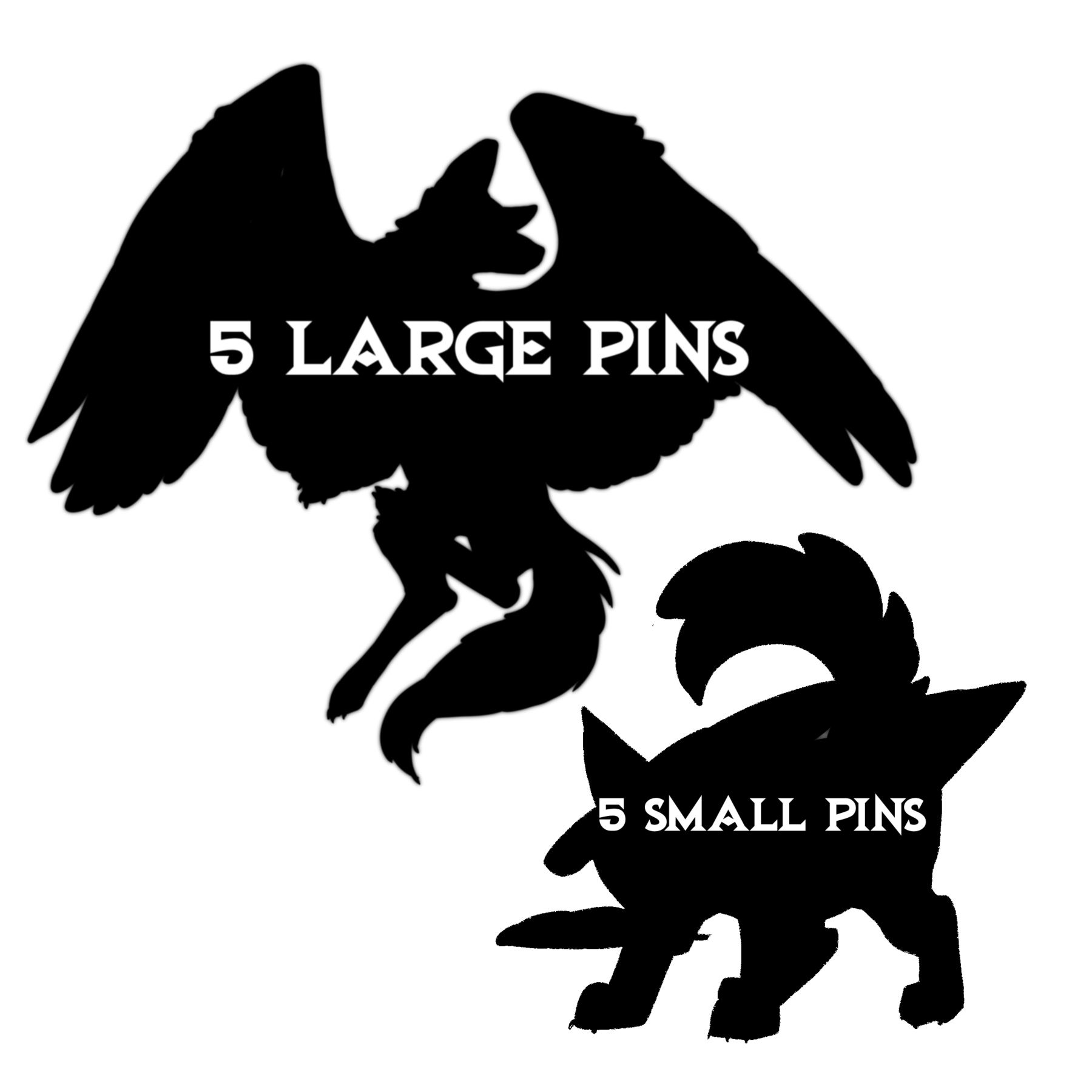Five large pins and Five small pins