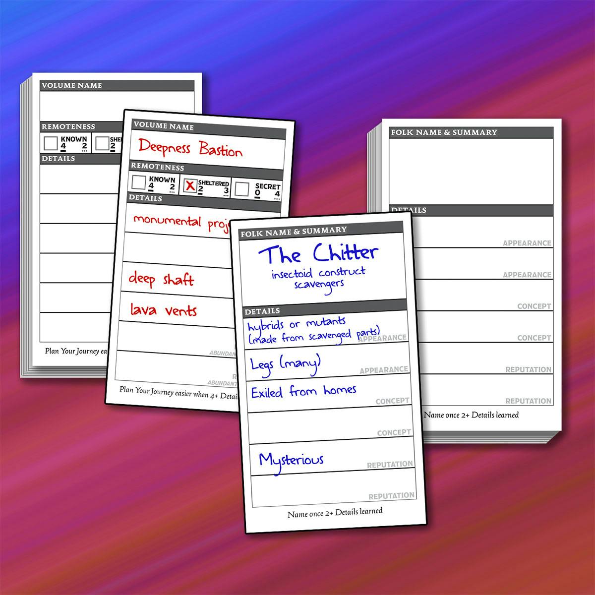 Set of Blank Volume/Folk Cards