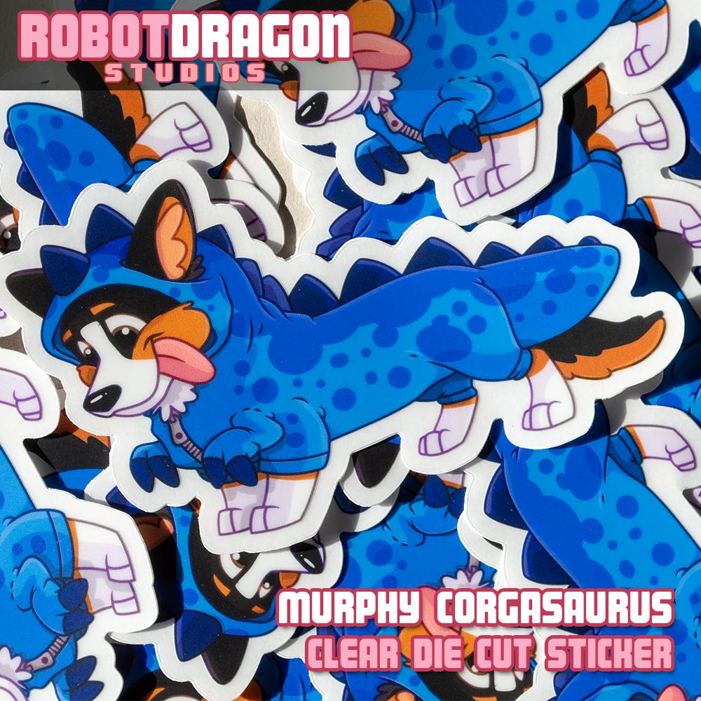 Murphy Corgasaurus Rex Sticker