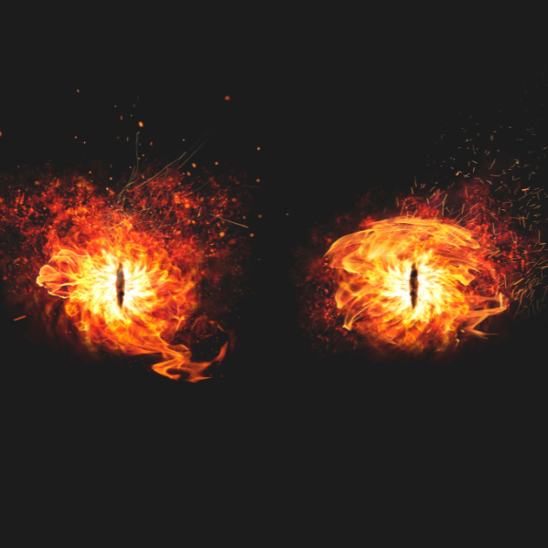 A hulking monster, more beast than man, with snarling fangs. He's big...everywhere.