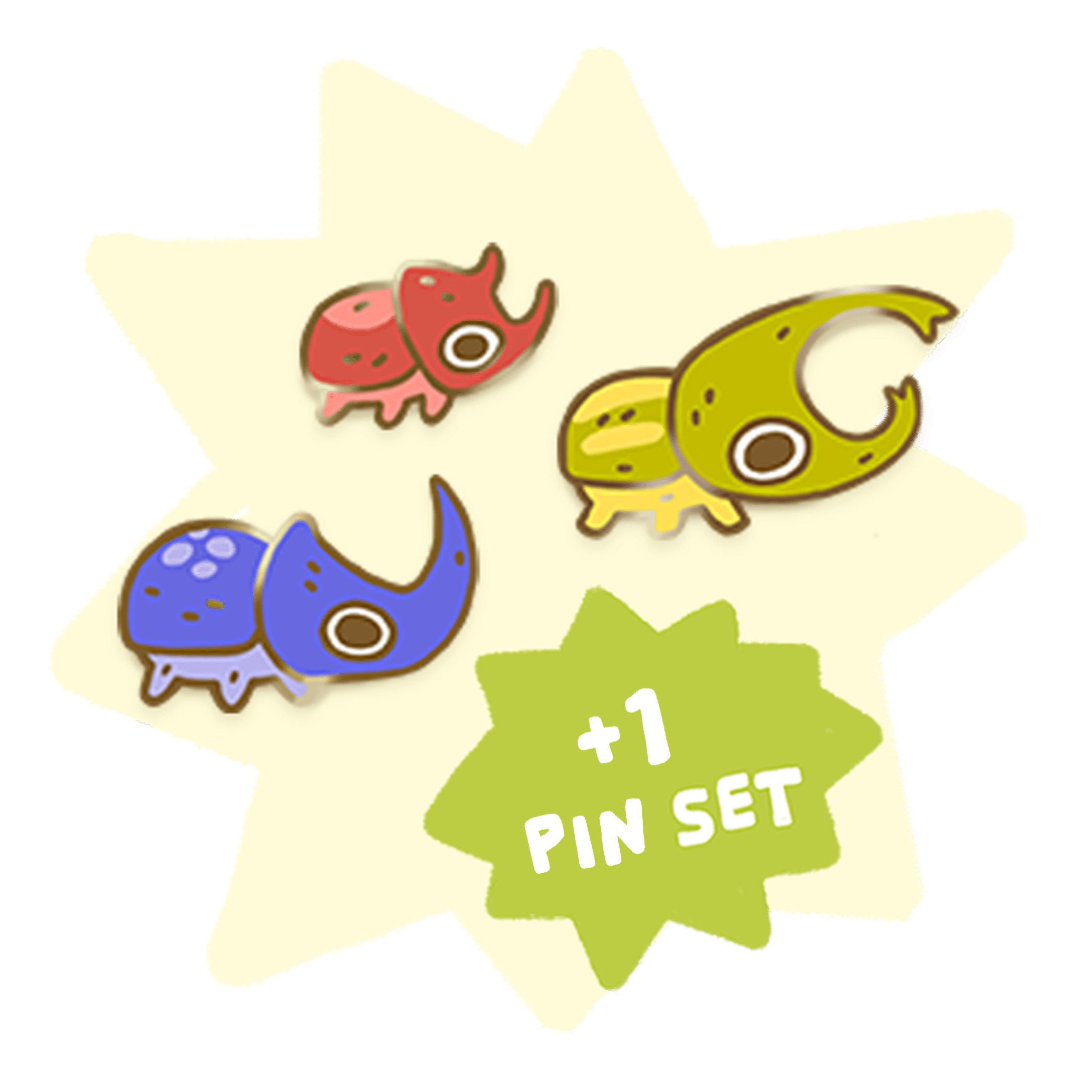 +1 Beetles Pin Set